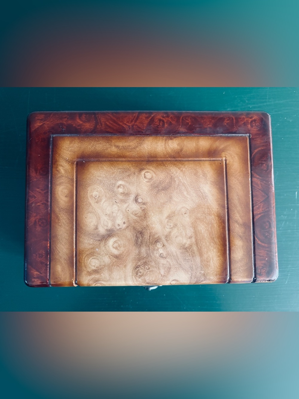 Decorative Wooden Burl Style Jewelry Box Keepsake Box
